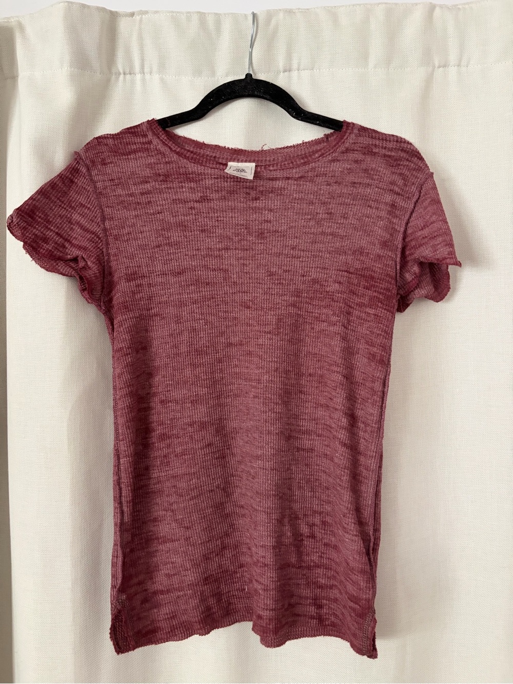 Free People We The Free Plum Short-Sleeve Marled Tee